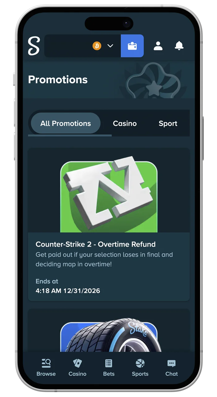 Select the bonus from Stake that best suits your needs.